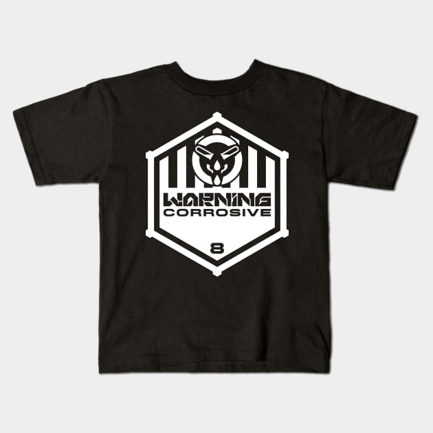 Warning: Corrosive Kids T-Shirt by TerminalDogma